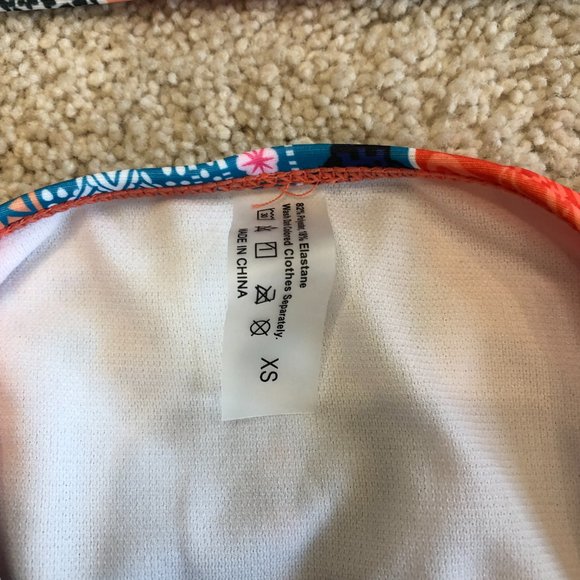 NWOT Bright Multi-Color Bikini with Strap Adjustable Top & Cheeky Bottoms - Picture 7 of 9